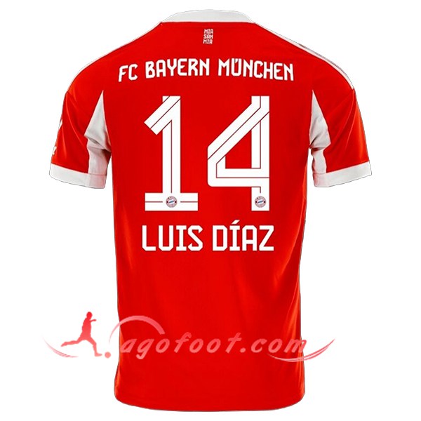 Maillot de Foot Bayern Munich (LUIS DÍAZ #14) 2025/2026 Domicile