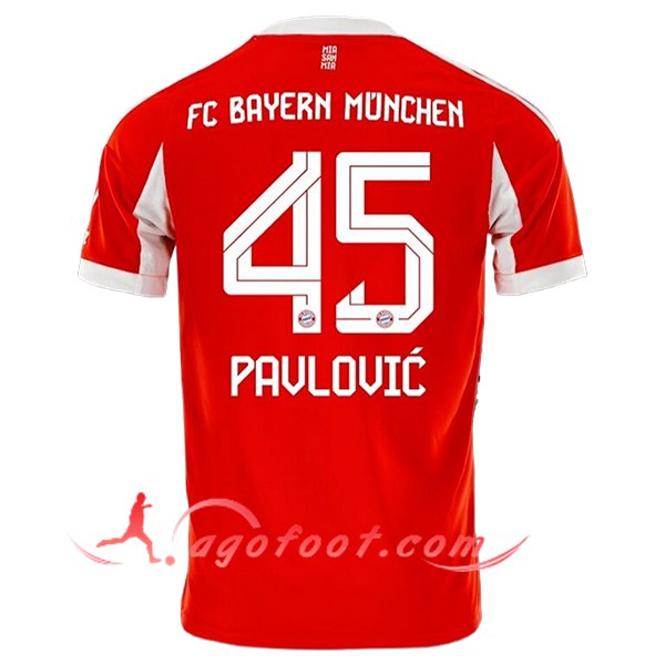 Maillot de Foot Bayern Munich (PAVLOVIC #45) 2025/2026 Domicile