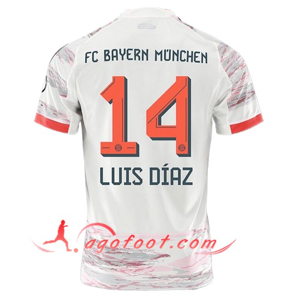 Maillot de Foot Bayern Munich (LUIS DÍAZ #14) 2025/2026 Exterieur