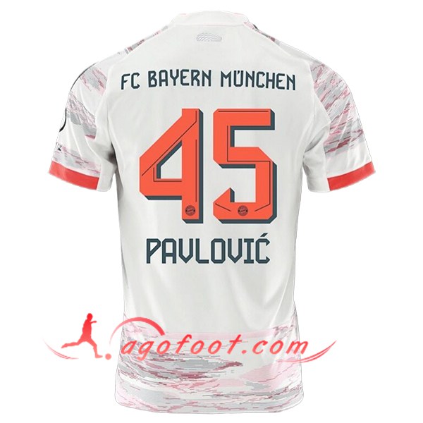 Maillot de Foot Bayern Munich (PAVLOVIC #45) 2025/2026 Exterieur