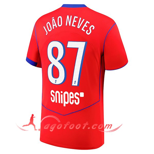 Maillot de Foot PSG (JOÃO NEVES #87) 2025/2026 Third