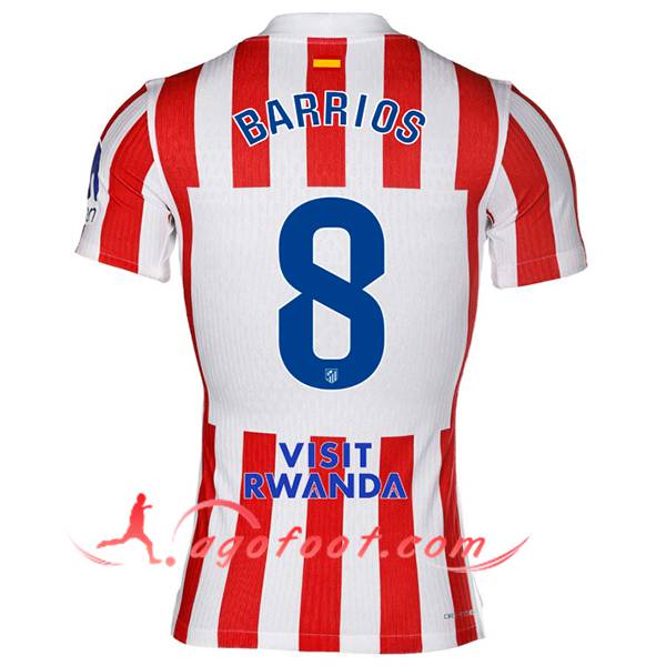 Maillot de Foot Atletico Madrid (BARRIOS #8) 2025/2026 Domicile