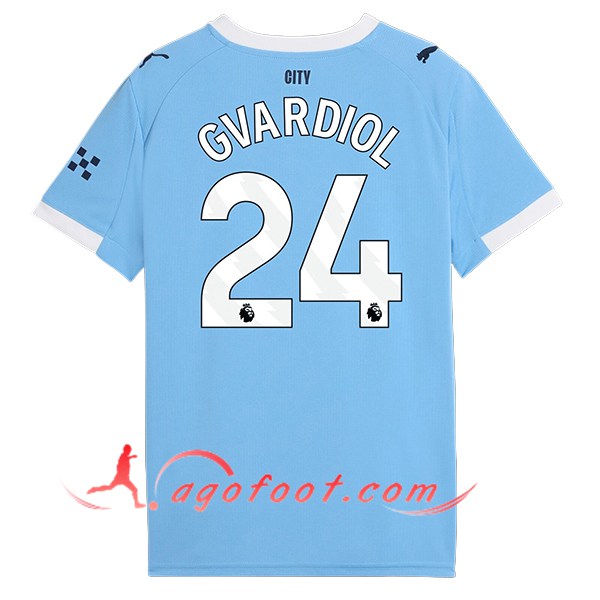 Maillot de Foot Manchester City (GVARDIOL #24) 2025/2026 Domicile