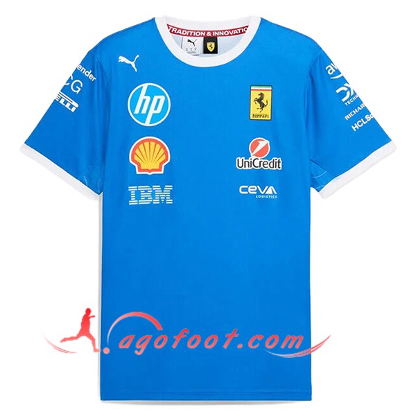T-Shirt F1 Scuderia Ferrari Team Bleu 2025