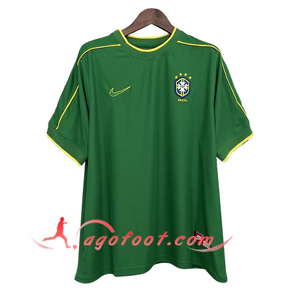 Maillot de Foot Bresil Retro Gardien De But Vert 1998