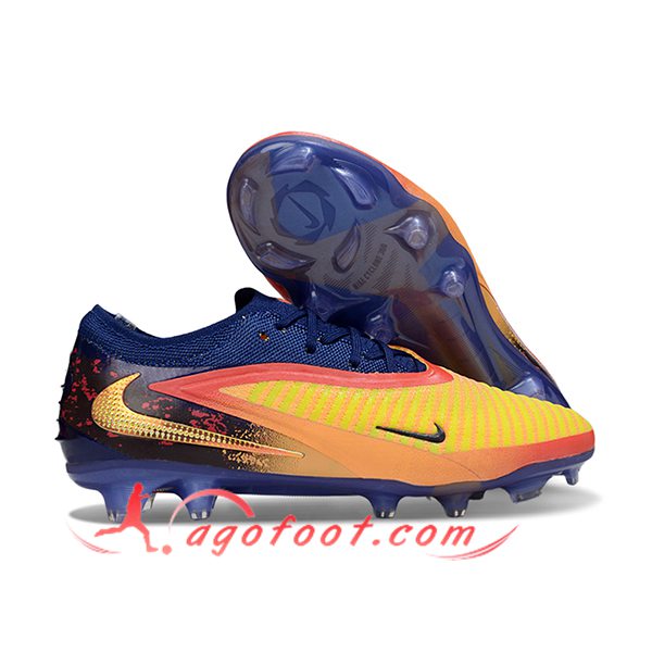 Nike Chaussures de Foot Phantom GX III Elite FG Jaune/Noir/Bleu