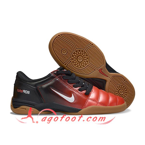 Nike Chaussures de Foot T90 IC Noir/Rouge