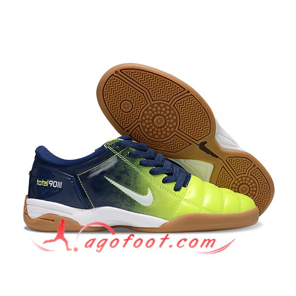 Nike Chaussures de Foot T90 IC Bleu/Vert