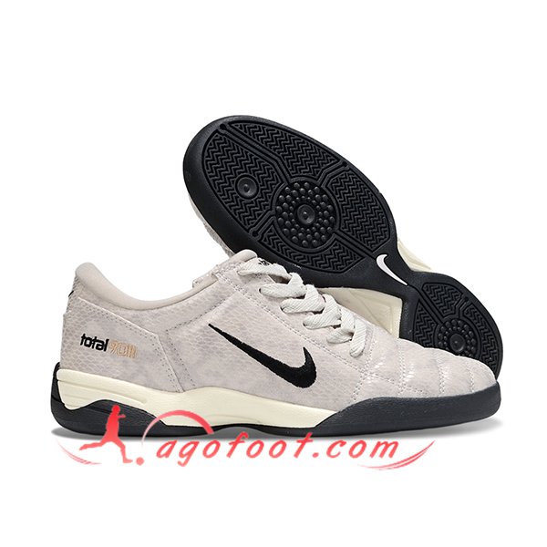 Nike Chaussures de Foot T90 IC Gris/Noir -04