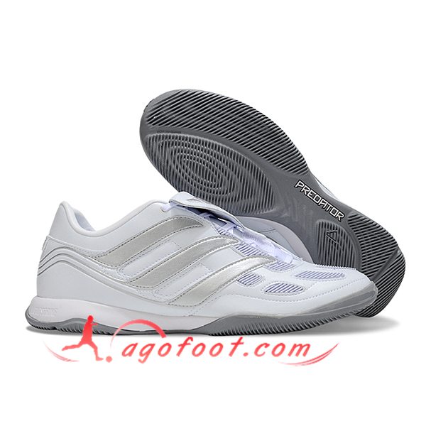 Adidas Chaussures de Foot PREDATOR 25 ELITE IC BOOTS Blanc/Gris