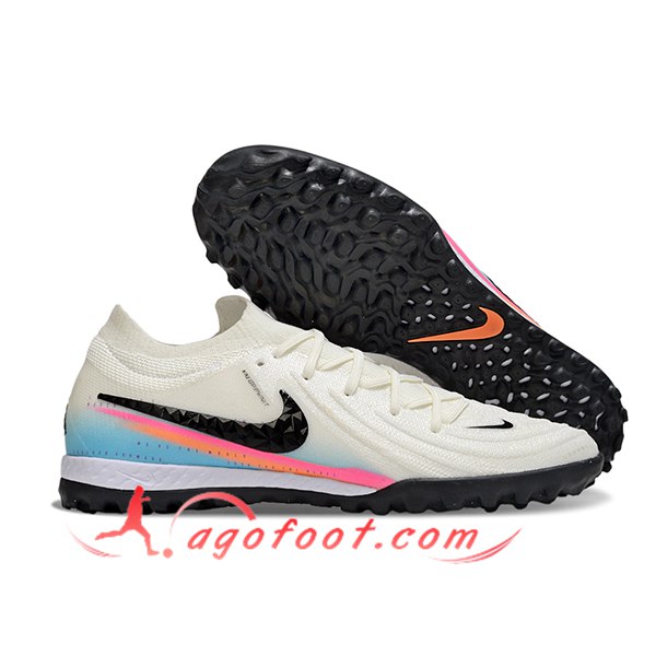 Nike Chaussures de Foot Phantom GX II EliteTF Blanc/Noir/Rose/Bleu