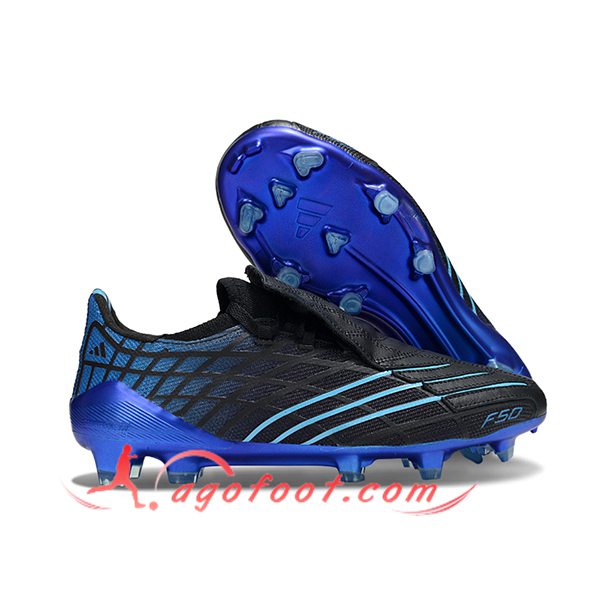 Adidas Chaussures de Foot F50 Elite FG Noir/Bleu