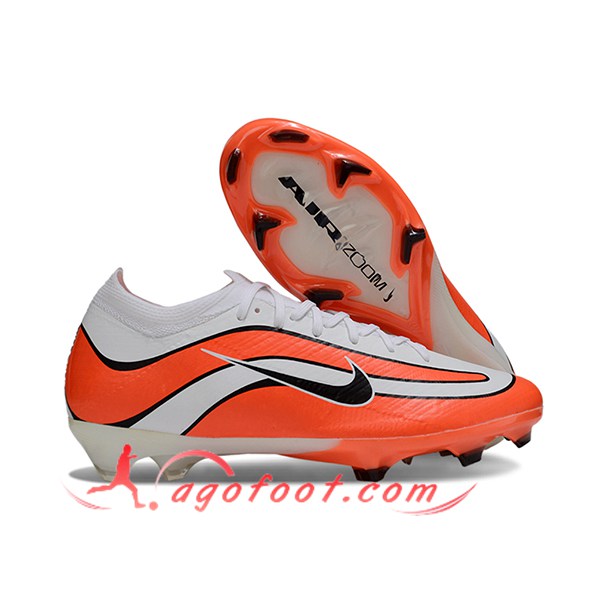 Nike Chaussures de Foot AIR Zoom Mercurial Vapor 16 Elite XXV FG Blanc/Orange/Noir -02