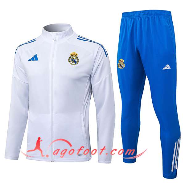 Ensemble Survetement de Foot Veste Real Madrid Blanc 2025/2026