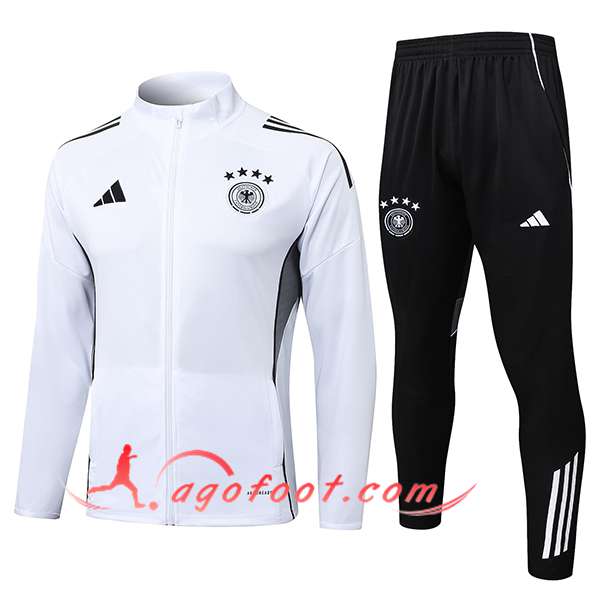Ensemble Survetement de Foot Veste Allemagne Blanc/Gris 2025/2026 -02