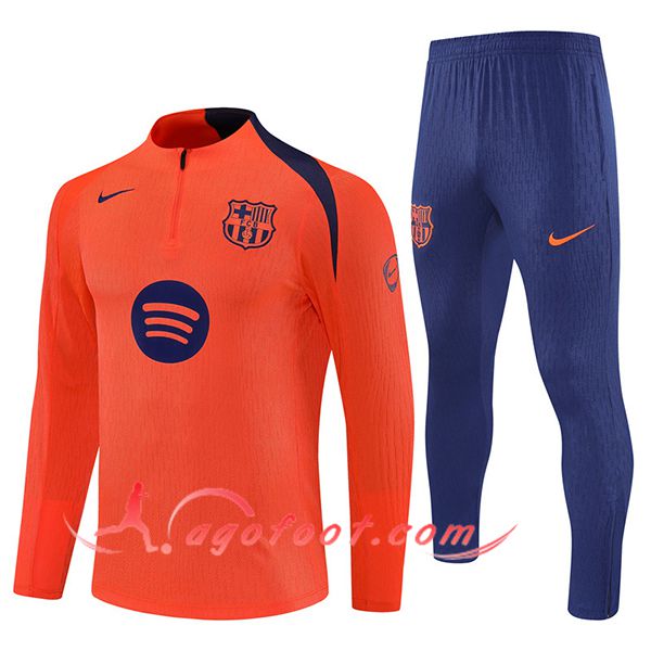 Ensemble Survetement de Foot FC Barcelone Orange/Bleu 2025/2026