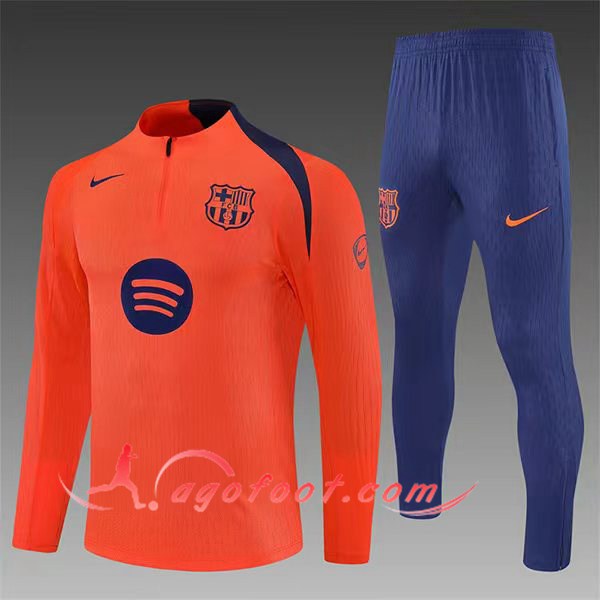 Ensemble Survetement de Foot FC Barcelone Enfant Orange/Bleu 2025/2026