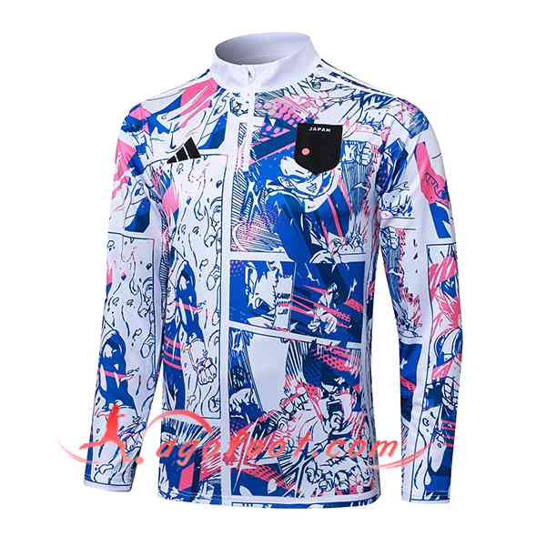 Sweatshirt Training Japon Blanc/Bleu/Rose 2025/2026