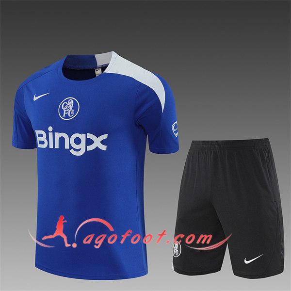 Ensemble Training T-Shirts FC Chelsea Enfant Bleu/Blanc 2025/2026