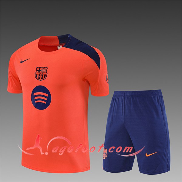 Ensemble Training T-Shirts FC Barcelone Enfant Orange/Pourpre 2025/2026