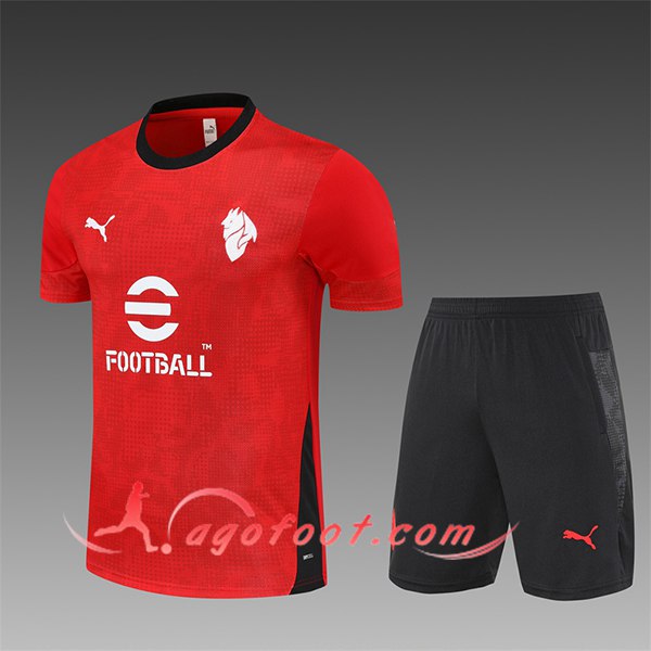 Ensemble Training T-Shirts Milan AC Enfant Rouge/Noir 2025/2026