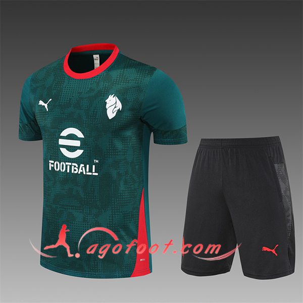 Ensemble Training T-Shirts Milan AC Enfant Vert/Rouge 2025/2026