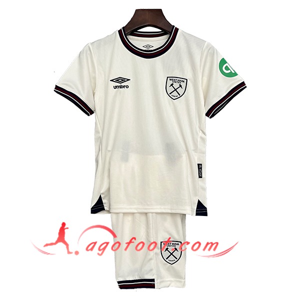 Nouveau Maillot de Foot West Ham Enfant Exterieur 2025/2026
