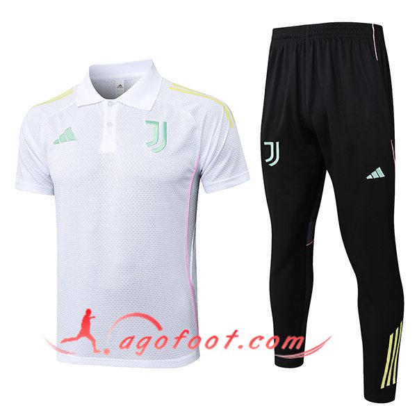 Ensemble Polo Foot Juventus Blanc/Jaune 2025/2026