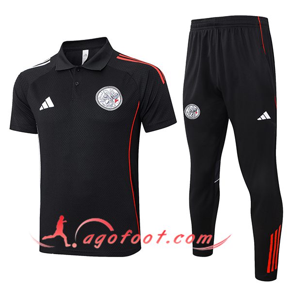 Ensemble Polo Foot Ajax Noir/Rouge 2025/2026