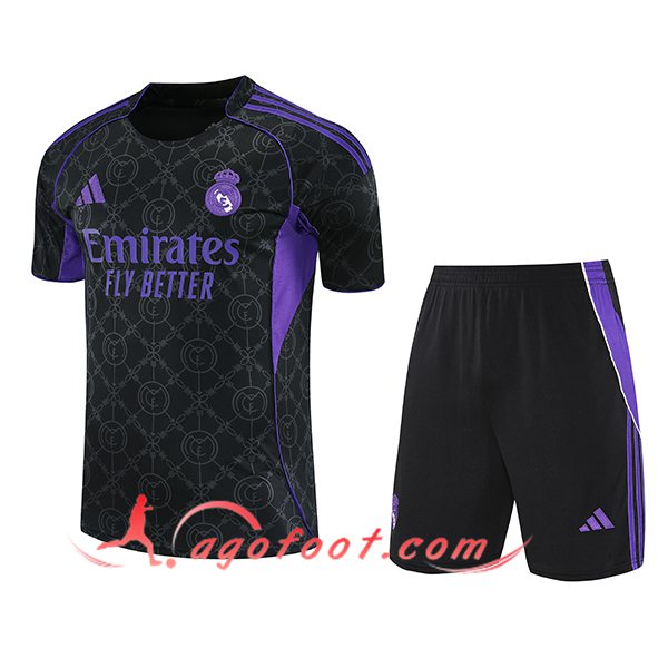 Ensemble Training T-Shirts Real Madrid Noir/Pourpre 2025/2026