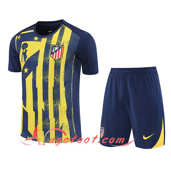 Ensemble Training T-Shirts Atletico Madrid Bleu/Jaune 2025/2026 -02