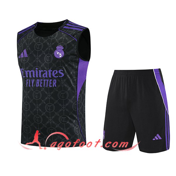 Ensemble Training Debardeurs Real Madrid Noir/Pourpre 2025/2026