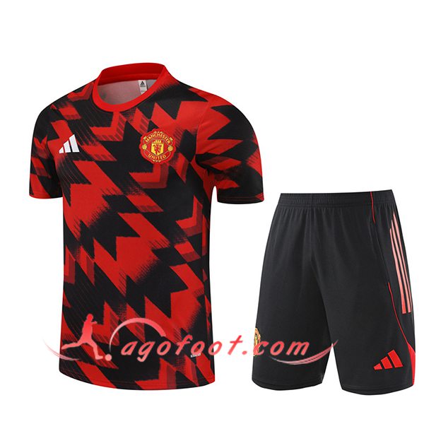 Ensemble Training T-Shirts Manchester United Rouge/Noir 2025/2026 -03