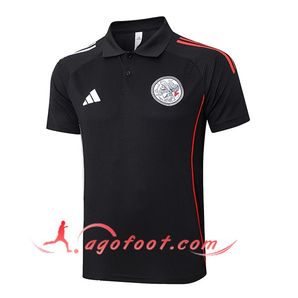 Polo Foot Ajax Noir/Rouge 2025/2026