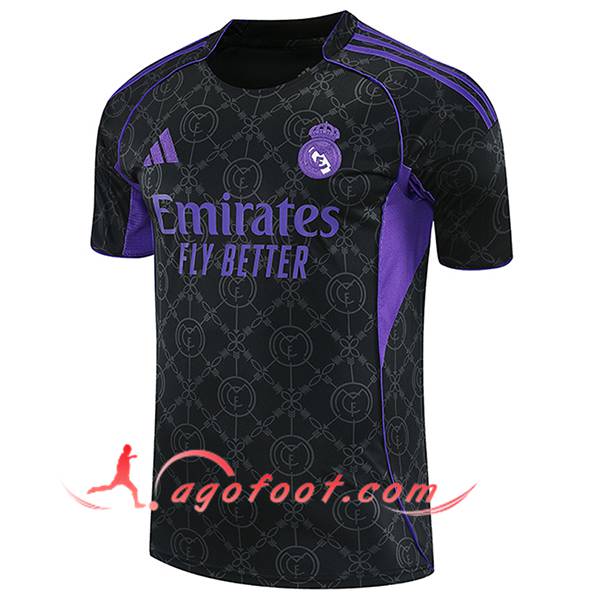 Training T-Shirts Real Madrid Noir/Pourpre 2025/2026