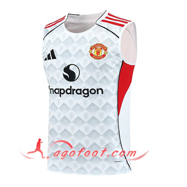 Training Debardeurs Manchester United Blanc/Gris/Rouge 2025/2026