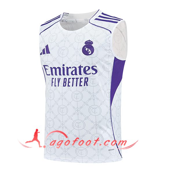 Training Debardeurs Real Madrid Blanc/Pourpre 2025/2026 -02