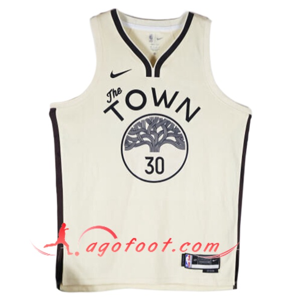 Maillot Golden State Warriors (CURRY #30) 2025/26 Beige/Noir