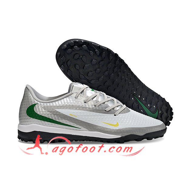 Nike Chaussures de Foot Phantom 6 Low Academy "Erling Haaland" Gris/Blanc/Vert