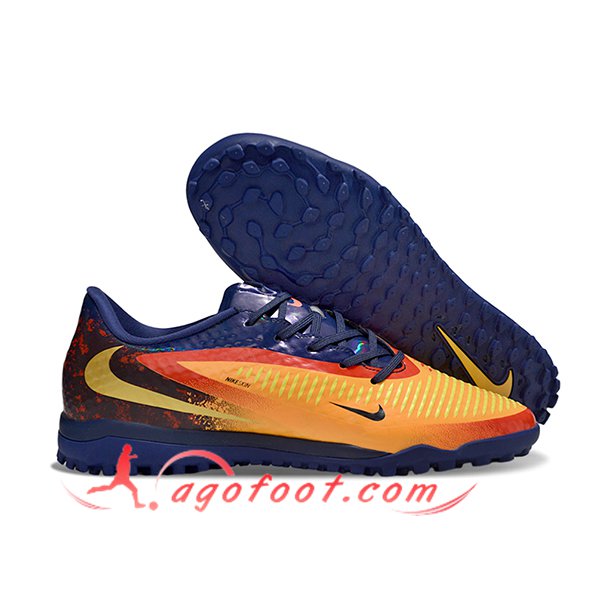 Nike Chaussures de Foot Phantom 6 Low Academy "Erling Haaland" Orange/Pourpre