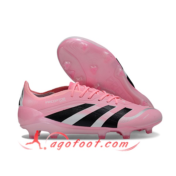 Adidas Chaussures de Foot 25 Predator Elite FG Rose/Noir/Blanc