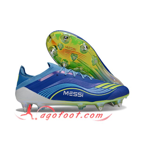 Adidas Chaussures de Foot F50 Elite SG Bleu/Pourpre/Vert