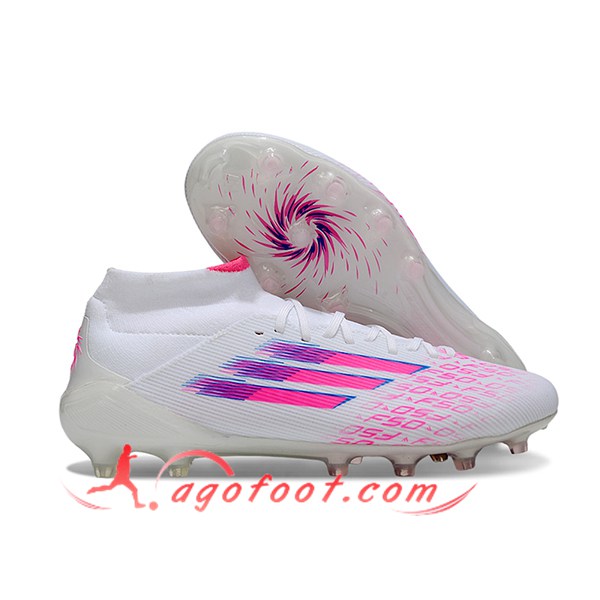 Adidas Chaussures de Foot F50 ELITE MID FG W Blanc/Rose