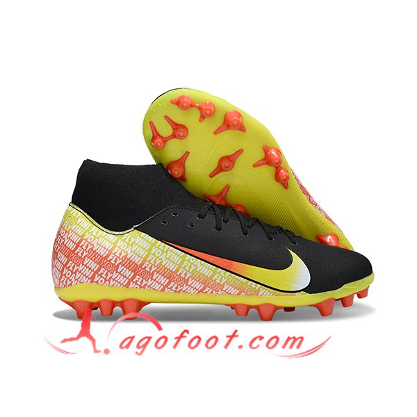 Nike Chaussures de Foot Mercurial Superfly 10 Academy Noir/Jaune/Orange