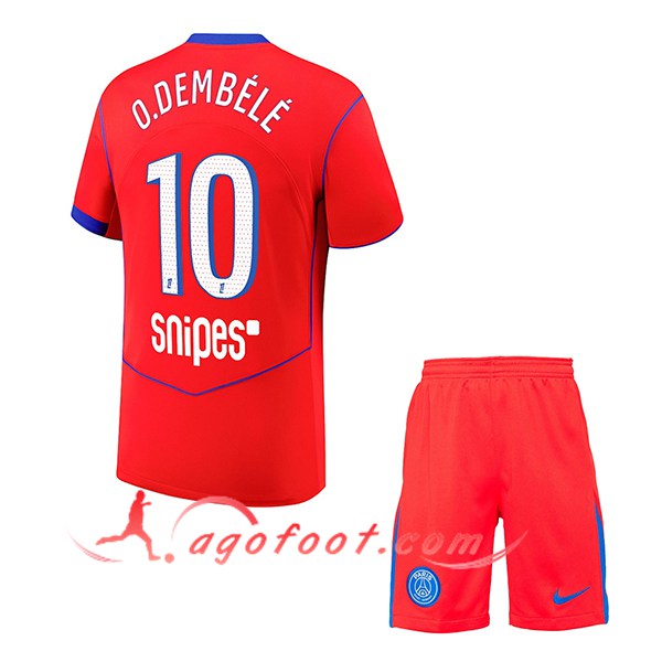 Maillot de Foot PSG (O.DEMBÉLÉ #10) Enfant 2025/2026 Third