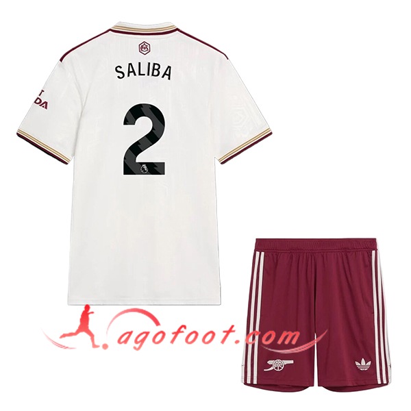 Maillot de Foot Arsenal (SALIBA #2) Enfant 2025/2026 Third