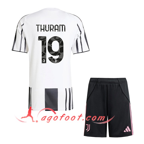 Maillot de Foot Juventus (THURAM #19) Enfant 2025/2026 Domicile