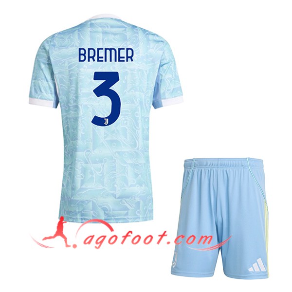 Maillot de Foot Juventus (BREMER #3) Enfant 2025/2026 Exterieur