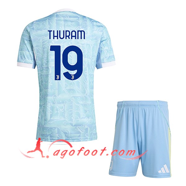 Maillot de Foot Juventus (THURAM #19) Enfant 2025/2026 Exterieur