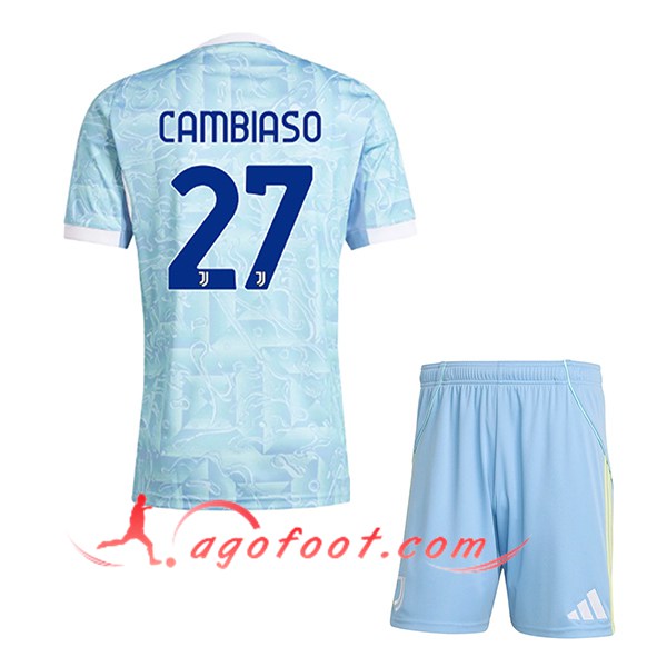 Maillot de Foot Juventus (CAMBIASO #27) Enfant 2025/2026 Exterieur